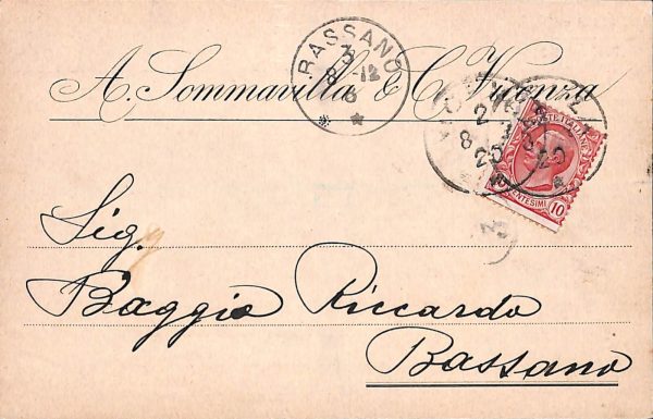 ab4204-  CARTOLINA  D'EPOCA - Vicenza  Provincia  -  Bassano 1912