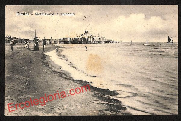 ai0613 - CARTOLINA D'EPOCA - Rimini Città - La Spiaggia