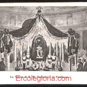 ad7460 - CARTOLINA D'EPOCA- Roma Città - La Salma di S. M. Umberto I al Pantheon