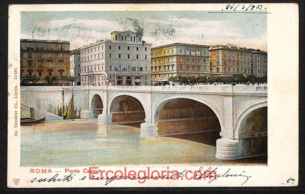 ad7470 - CARTOLINA D'EPOCA - Roma Città - Ponte Cavour  1903