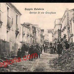 ah9532 - CARTOLINA D'EPOCA - Reggio Calabria Città -Rovine di via Crocifisso