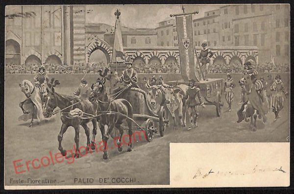 ae6965 - CARTOLINA D'EPOCA - Firenze Città - Palio de' Cocchi  1902