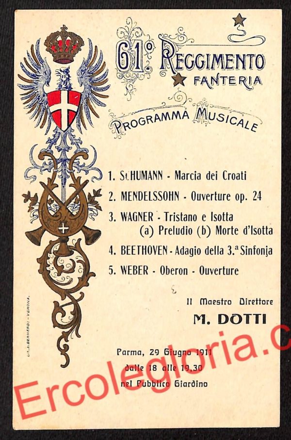 ah5423 - CARTOLINA D'EPOCA - Parma Città - 61° Reggimento Fanteria