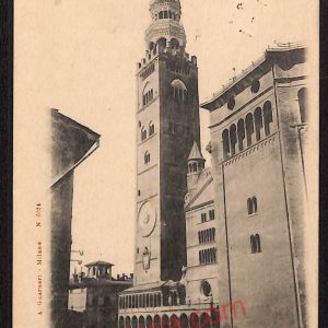 ae5477 - CARTOLINA D'EPOCA - Cremona Città - Torrazzo con Battistero