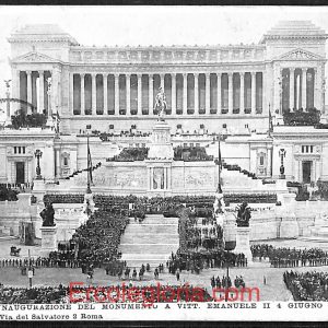 ad7483 - CARTOLINA D'EPOCA - Roma - Inaugurazione del Monumento a V. Emanuele II