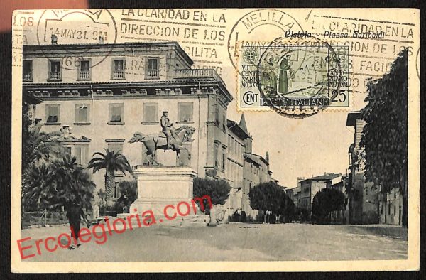 ah7863 - CARTOLINA D'EPOCA - Pistoia Città - Piazza Garibaldi