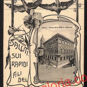 ah7865 - CARTOLINA D'EPOCA - Pistoia Città - Palazzo della Casa di Risparmio