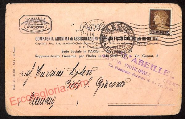 ae5480 - CARTOLINA D'EPOCA - Cremona Città - L' ABEILIE