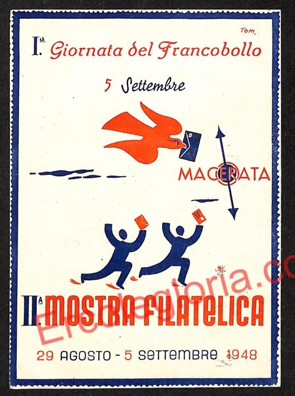 ag7520- CARTOLINA D'EPOCA - Macerata Città - 1° Giornata del Francobollo