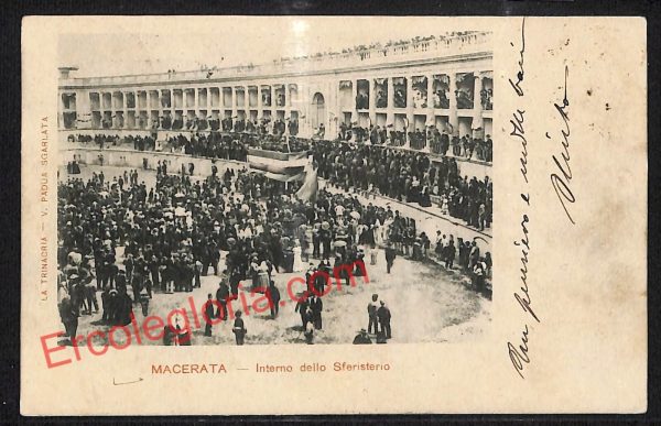 ag7521- CARTOLINA D'EPOCA - Macerata Città - Interno della Sferisterio