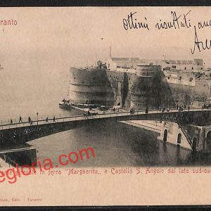 ai7304 CARTOLINA D' EPOCA - Taranto Città - Ponte Girevole in ferro 'Margherita'