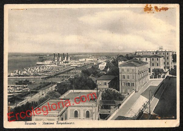 ai7325 - CARTOLINA D' EPOCA - Taranto Città - Stazione Torpediniere