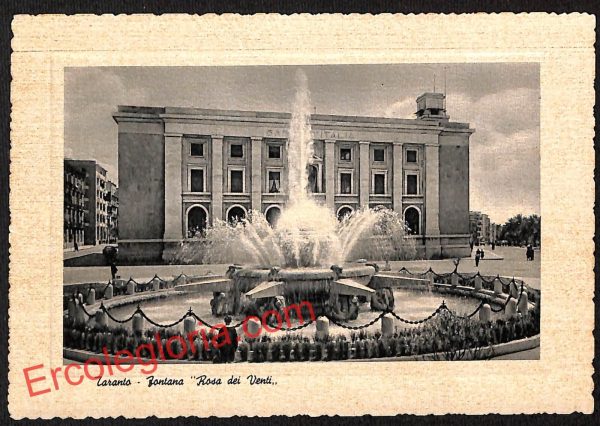 ai7328 - CARTOLINA D' EPOCA - Taranto Città - Fontana ''Rosa dei Venti''