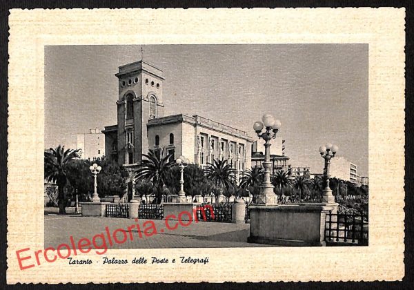 ai7329 - CARTOLINA D' EPOCA - Taranto Città - Palazzo delle Poste e Telegrafi