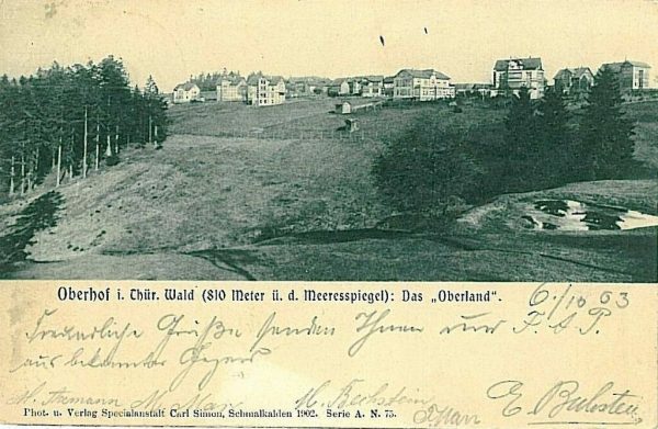 11867 - Ansichtskarten VINTAGE POSTCARD - Deutschland GERMANY -  OBERHOF 1903