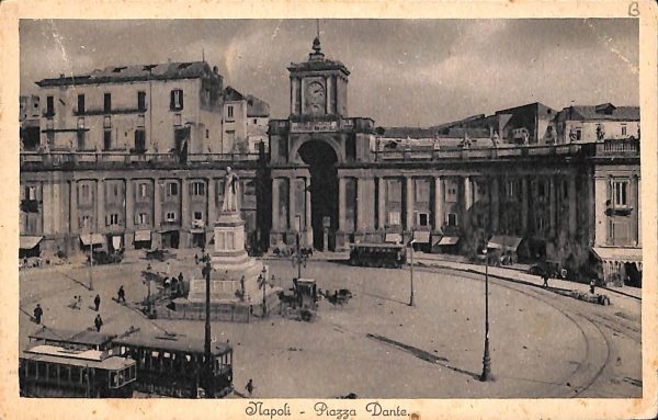 ab7906 -  CARTOLINA  D'EPOCA - Napoli Città  - Piazza Dante