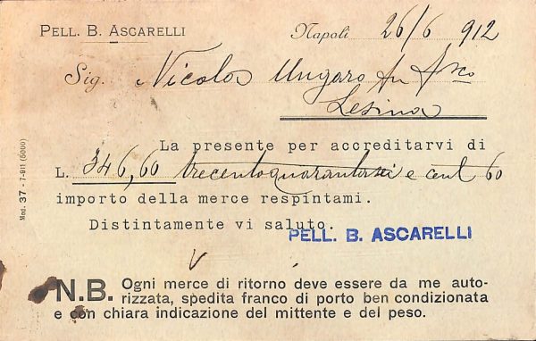 ab7913 -  CARTOLINA  D'EPOCA - Napoli Città  -  1912 - immagine 2