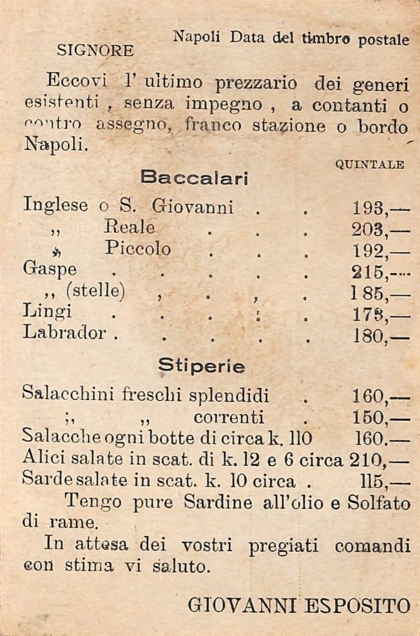 ab7914 -  CARTOLINA  D'EPOCA - Napoli Città  -  Giovanni Esposito 1900' - immagine 2