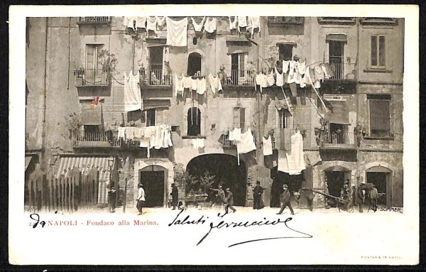 ab7929 -  CARTOLINA  D'EPOCA - Napoli Città  -  Fondaco alla Marina  1904