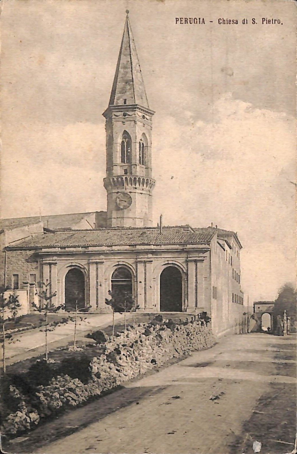 aa9800 - CARTOLINA  D'EPOCA - Perugia Città - Chiesa di S. Pietro  1909