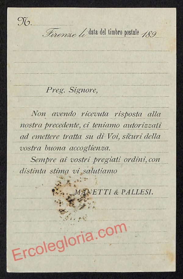 ae7374 - CARTOLINA D'EPOCA - Firenze Città - Manetti Pallesi - immagine 2