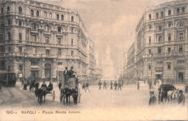 ab7995 - CARTOLINA  D'EPOCA - Napoli  Città - Piazza Nicola Amore  1910