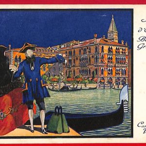 P0758 - CARTOLINA D'EPOCA - Pubblicita HOTEL D'ITALIE Venezia Illustrata TANOZZI