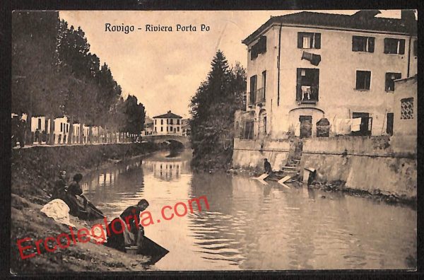 ai1114 - CARTOLINA D'EPOCA - Rovigo Città - Riviera Porta Po