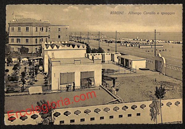 ai0633 - CARTOLINA D'EPOCA - Rimini Città - Albergo Corallo