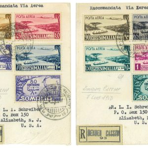 P2684 - SOMALIA AFIS , 2 BUSTE PICCOLE INDIRIZZATE AGLI USA