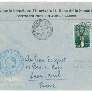 P2689 - SOMALIA AFIS , VARI VALORI DELLA SERIE DEFINITIVA LETTERA PER VIA AEREA