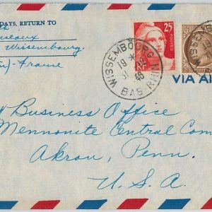 42025 - FRANCE - POSTAL HISTORY - Yvert # 729 + 681 pair on AIR MAIL to USA 1946