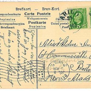 21338  - SWEDEN  - Postal History -   POSTCARD to the USA 1907