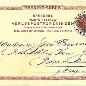 21327 - SWEDEN - Postal History - STATIONERY Card  to SPAIN 1910