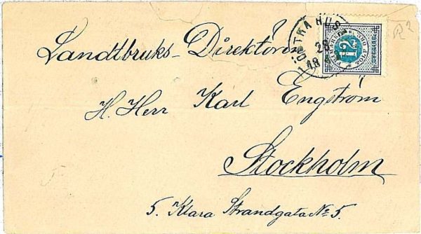 21323  -  SWEDEN  -- POSTAL HISTORY  - COVER 1884