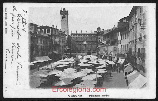 ae2871 - CARTOLINA  D'EPOCA - Verona Città - Piazza Erbe