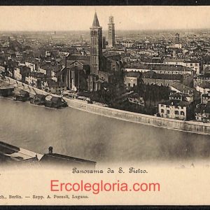 ae2872 - CARTOLINA  D'EPOCA - Verona Città -  Panorama da S. Pietro