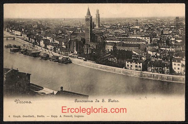 ae2872 - CARTOLINA  D'EPOCA - Verona Città -  Panorama da S. Pietro