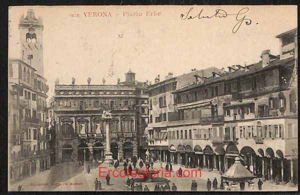 ae2873 - CARTOLINA  D'EPOCA - Verona Città - Piazza Erbe