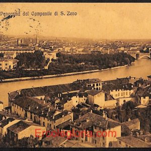 ae2890 - CARTOLINA  D'EPOCA - Verona Città - Panorama dal Campanile di S. Zeno