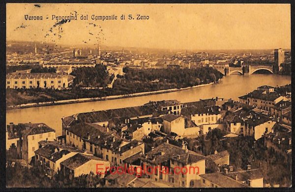 ae2890 - CARTOLINA  D'EPOCA - Verona Città - Panorama dal Campanile di S. Zeno