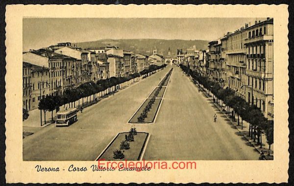 ae2895 - CARTOLINA  D'EPOCA - Verona Città - Corso Vittorio Emanuele