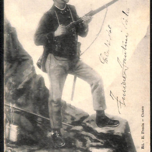 ac6856 - CARTOLINA D'EPOCA - REGGIMENTALI - In Sentinella sulle Alpini  1902