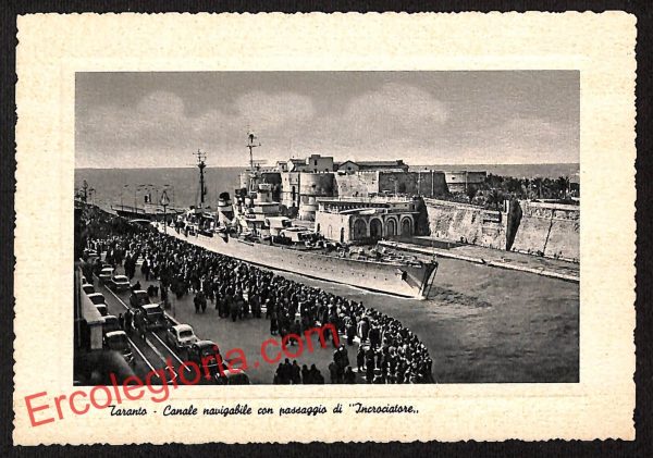 ai7335 - CARTOLINA D' EPOCA - Taranto - Canale con Passaggio di 'Incrociatore'