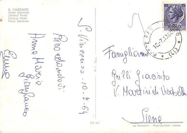 ac8274 - CARTOLINA D'EPOCA - Livorno Provincia - San Vincenzo  1954 - immagine 2