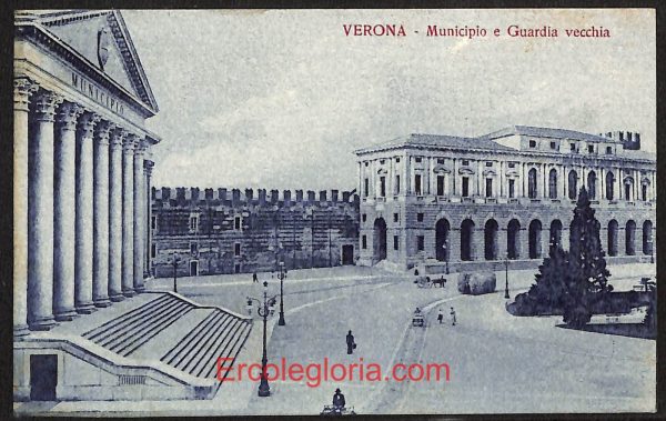 ae2905 - CARTOLINA  D'EPOCA - Verona Città - Municipio e Guardia vecchia