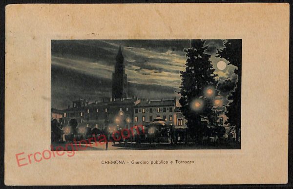ae5490 - CARTOLINA D'EPOCA -Cremona Città - Giardini pubblici e Torrazzo