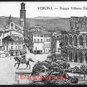 ae2929 - CARTOLINA  D'EPOCA - Verona Città - Piazza Vittorio  Emanuele   1922