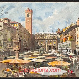 ae2936 - CARTOLINA  D'EPOCA - Verona Città - Piazza Erbe