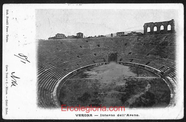 ae2940 - CARTOLINA  D'EPOCA - Verona Città - Interno dell' Arena